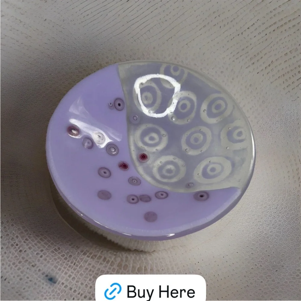 Artistic Lavender Millefiori Glass Trinket Dish